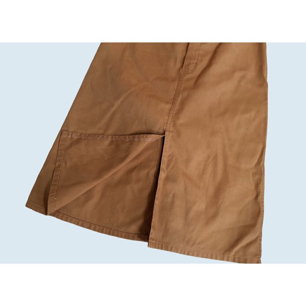 Vintage CANDIE'S Khaki Brown Rust Utility Midi Skirt 80s / 90s Size 25 - Picture 4 of 8